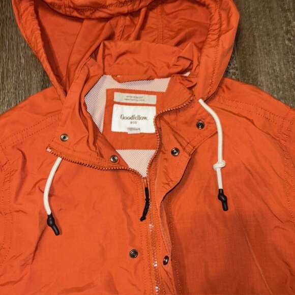 Goodfellow & Co. Men's Windbreaker/Rain Jacket  Water Resistant Orange Sz Small - Picture 5 of 8